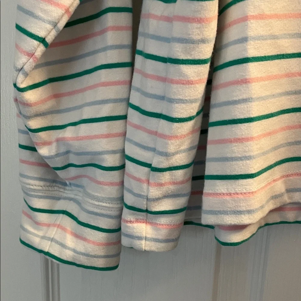 J. Crew Striped Sweatshirt - Green, Pink, White